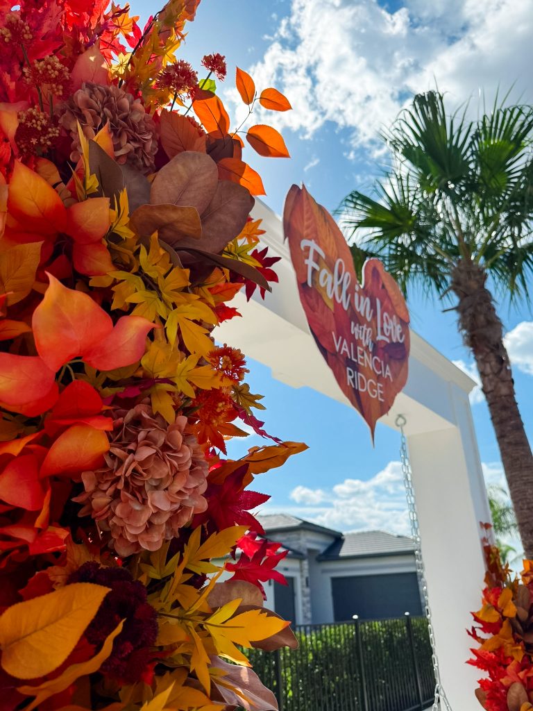 Custom Swing Set Activation & Faux Fall Florals for GL Homes Valencia Ridge in Wesley Chapel, FL